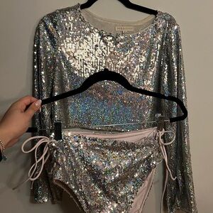 Sequin rainbow NYE Raver outfit